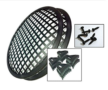 1 Pair 6" Grill Waffle Speaker Sub Woofer Grills with 8 Clips and 8 Screws