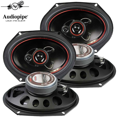 Audiopipe 6x8" 3-Way CSL Series Coaxial Car Speakers 300 Watts (2-Pairs)