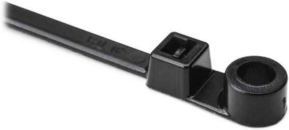 BEST CONNECTIONS Black Cable Zip Ties 11 Inches with Screw Down Hole for Mounting- Strong Nylon Wire Ties with 50lbs Tensile Strength – Cable Management Ties for Outdoor & Indoor