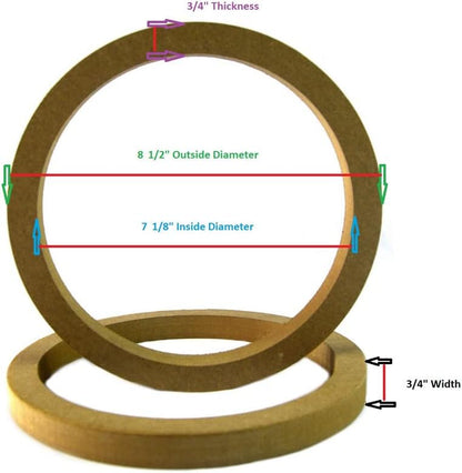 Audiopipe RING8GR Nippon 8" MDF Speaker Ring with Bevel