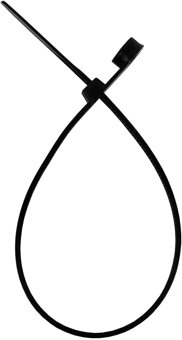 BEST CONNECTIONS Black Cable Zip Ties 11 Inches with Screw Down Hole for Mounting- Strong Nylon Wire Ties with 50lbs Tensile Strength – Cable Management Ties for Outdoor & Indoor