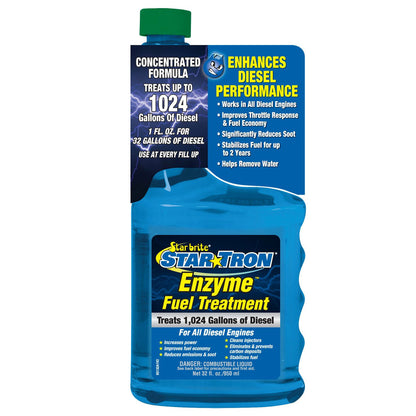 2 PACK STARTRON SUPER CONCENTRATED DIESEL FORMULA - ENZYME FUEL TREATMENT FOR ENGINE PERFORMANCE - 1 OZ TREATS 32 GALLONS - STABILIZE & REJUVENATE DIESEL, BIODIESEL