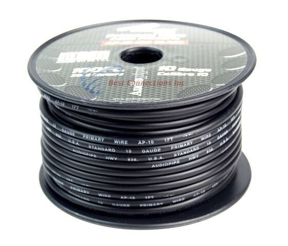 10 GA Gauge 100ft Spools Primary Auto Remote Power Ground Wire Cable (2 Rolls)