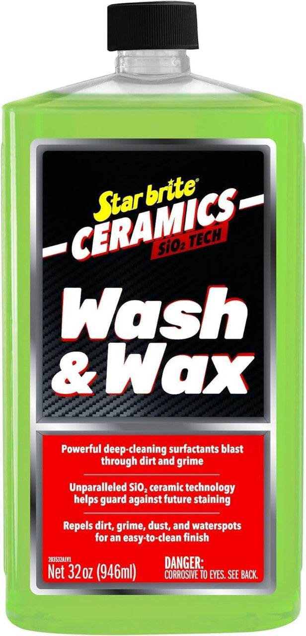 StarBrite Ceramic Wash & Wax SiO2-Infused - Watermelon Scent - Ultimate Protection and Shine, Repels Dirt, Grime, UV Damage - 32 oz