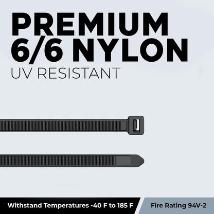 BEST CONNECTIONS Black Cable Zip Ties 4 Inch Strong Nylon Wire Ties with 18 lbs Tensile Strength Cable Management Ties for Outdoor & Indoor