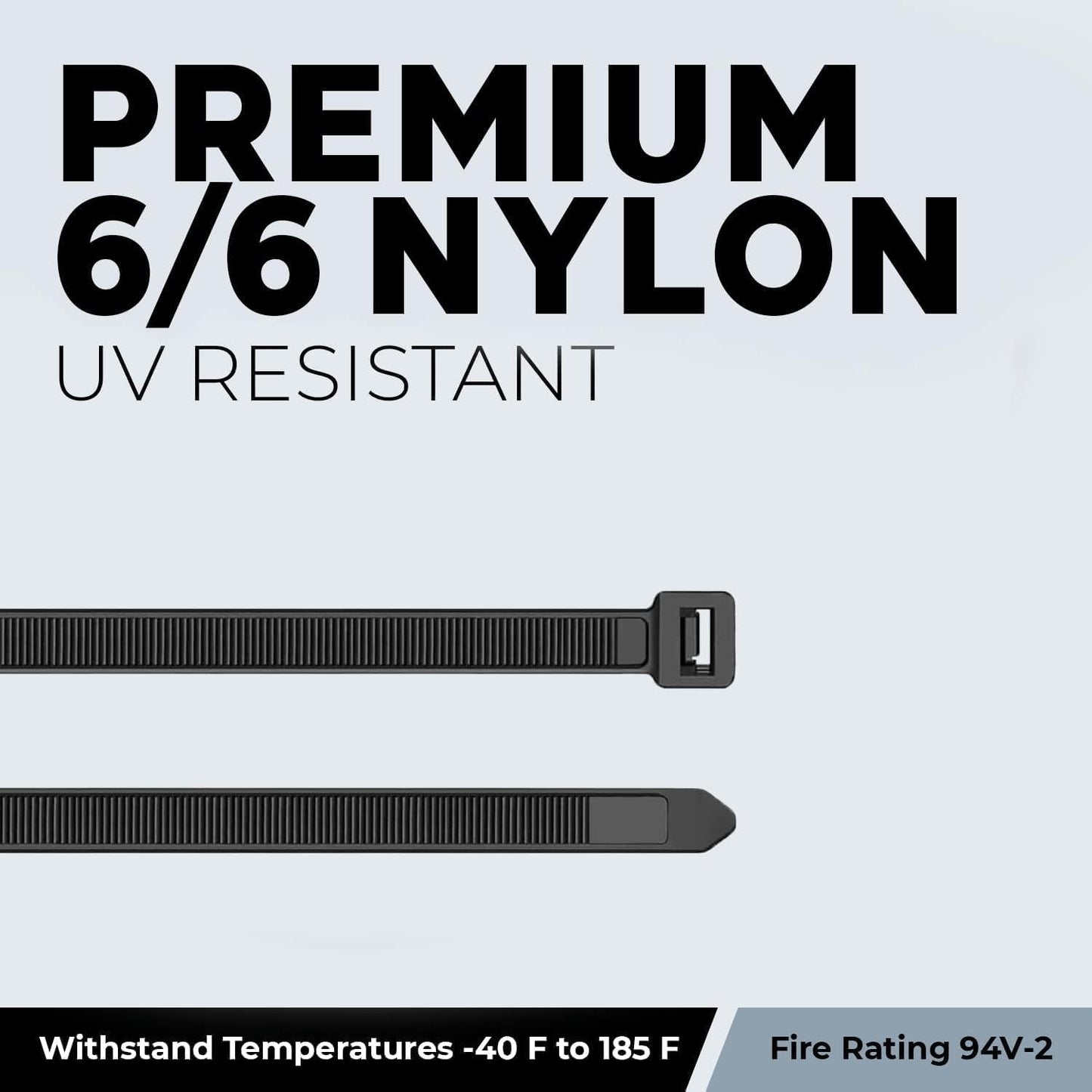 BEST CONNECTIONS Black Cable Zip Ties 14" Multi-Purpose Self-Locking Nylon Wire Ties with 50lbs Tensile Strength Cable Management Ties for Outdoor & Indoor