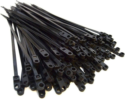 BEST CONNECTIONS Black Cable Zip Ties 11 Inches with Screw Down Hole for Mounting- Strong Nylon Wire Ties with 50lbs Tensile Strength – Cable Management Ties for Outdoor & Indoor