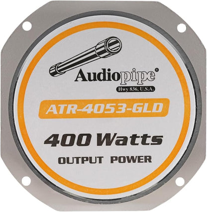 Audiopipe 1 Pair ATR-4053 Heavy Duty Eye Candy Super Bullet Tweeters - 400W 4-8 Ohm Pro Audio Car Audio - Gold