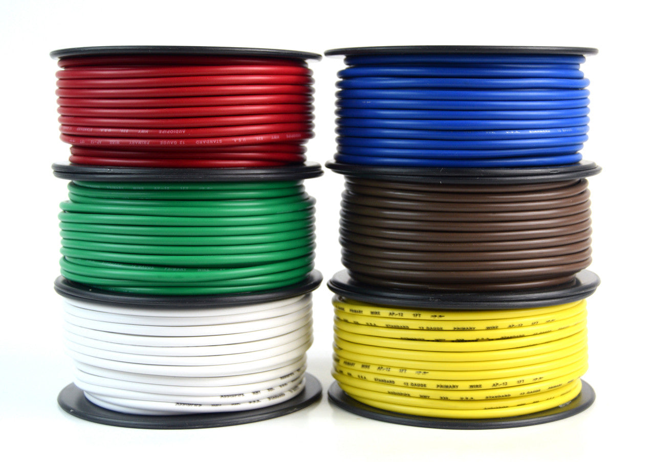 Trailer Wire Light Cable for Harness 6 Way Cord 12 Gauge - 100ft roll - 6 Rolls