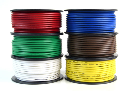 Trailer Wire Light Cable for Harness 6 Way Cord 12 Gauge - 100ft roll - 6 Rolls