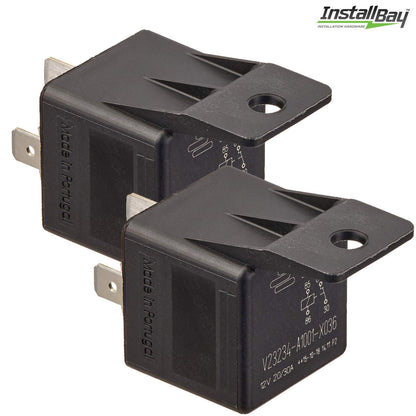 2-Pack Install Bay 20/30 Amp Relay SPDT 12V 5-Pin with Mounting Tab