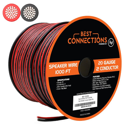 BEST CONNECTIONS Speaker Zip Wire Primary Bonded Red & Black Speaker Cable Stranded Speaker Wire Car Audio Automotive Home Theatre