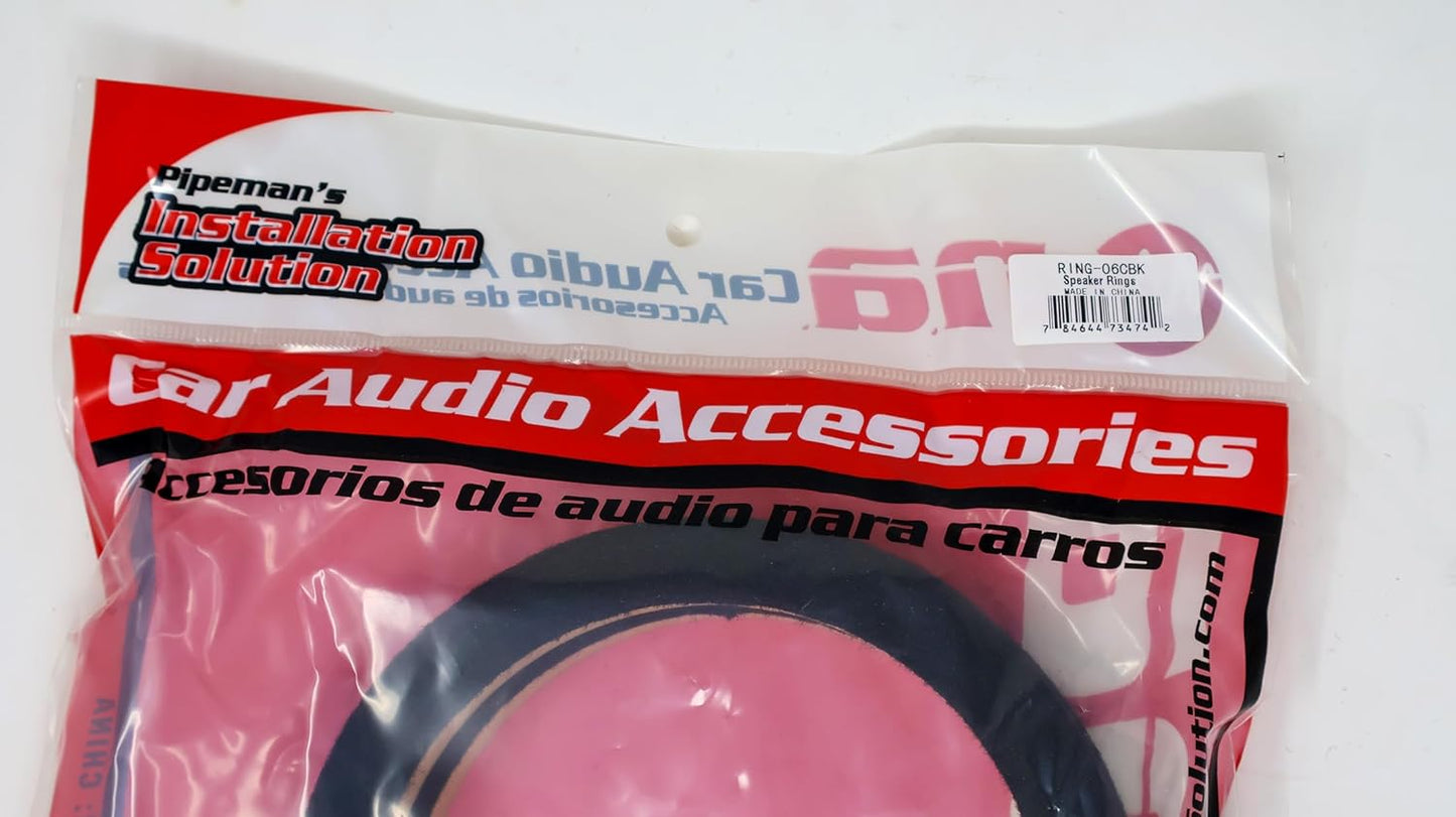 Nippon America 6 Inch MDF Speaker Ring Black Speaker Mounting Spacer Rings Car Audio 2 Pairs