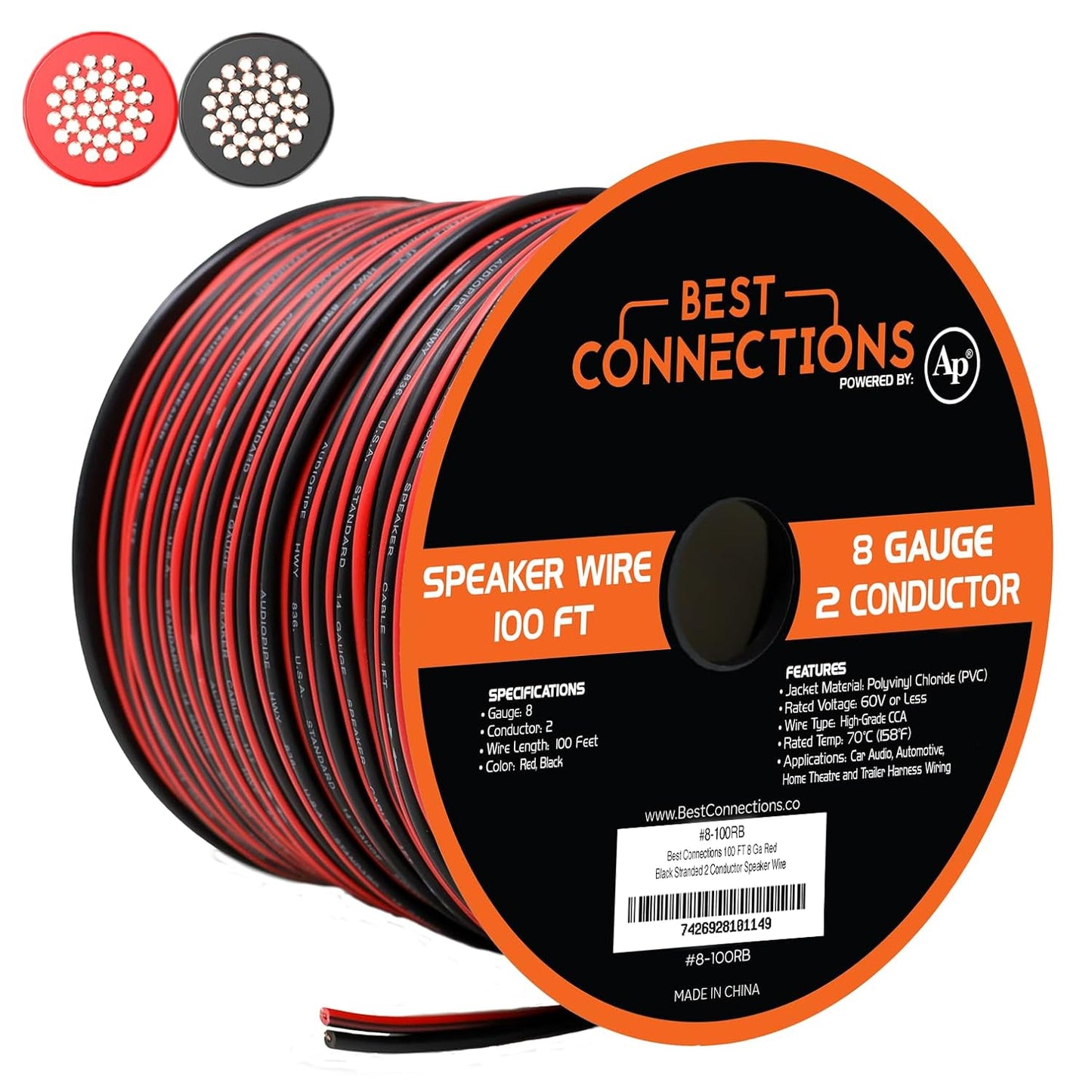 BEST CONNECTIONS Speaker Zip Wire Primary Bonded Red & Black Speaker Cable Stranded Speaker Wire Car Audio Automotive Home Theatre