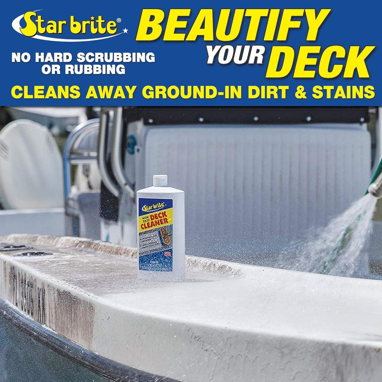 StarBrite Non-Skid Deck Cleaner & Protectant -Ultimate Boat Deck Wash - Protects Against Future Stains & UV - Ideal for Fiberglass, Vinyl, Plastic, Painted & Metal Surfaces - 128 OZ - 1 Gallon