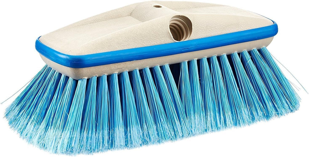 StarBrite Deluxe Medium Wash 8" Brush Head W/Bumper - Dual Connections Fit Either Standard 3/4" Threaded Poles or Extend-A-Brush Handles, (Blue) Medium