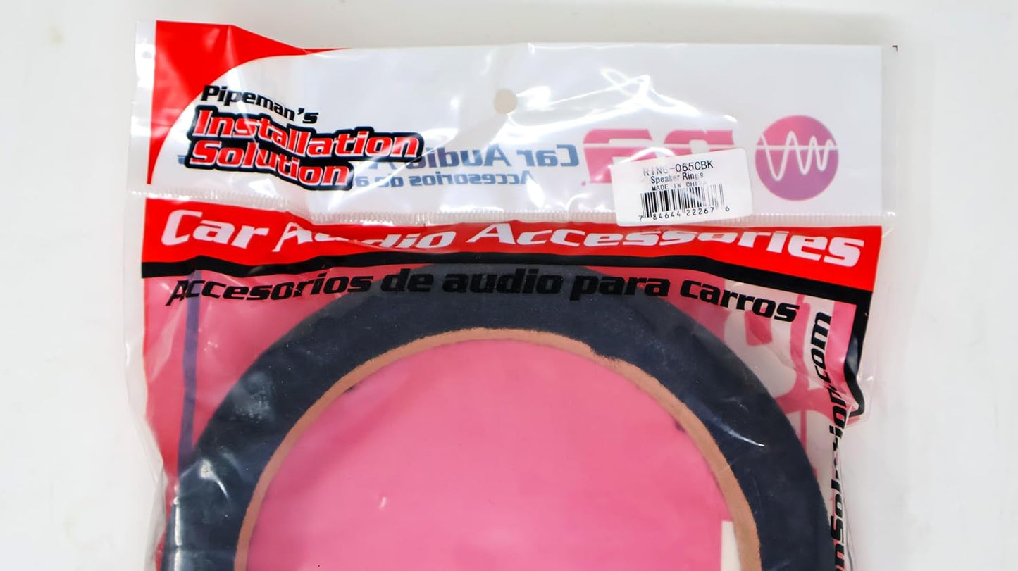 Installation Solution 6.5" MDF Speaker Ring Black Speaker Mounting Spacer Rings 1 Pair