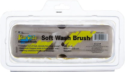 StarBrite 8-Inch Soft Wash Brush - Premium Boat Deck Cleaning Brush - Extend-A-Brush Compatible - High-Density Star Prene Fibers - (Yellow) Soft