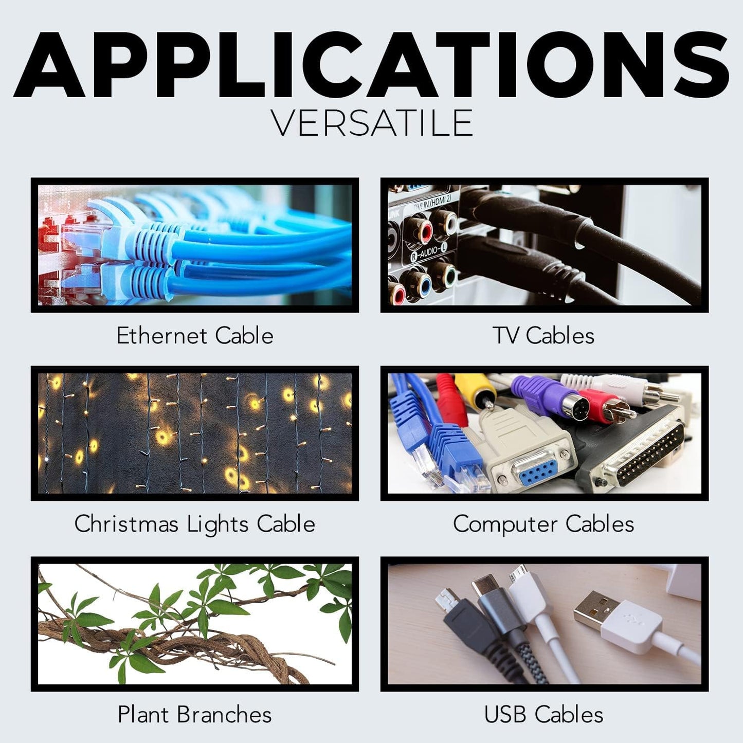 BEST CONNECTIONS Black Cable Zip Ties 11 Inches with Screw Down Hole for Mounting- Strong Nylon Wire Ties with 50lbs Tensile Strength – Cable Management Ties for Outdoor & Indoor