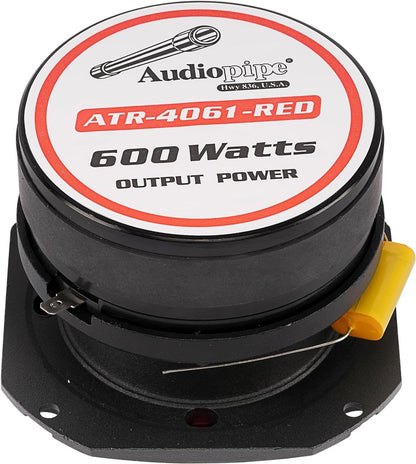 Audiopipe 1 Pair ATR-4061 Heavy Duty Eye Candy Super Bullet Tweeters - 600W Pro Car Audio Car - Red