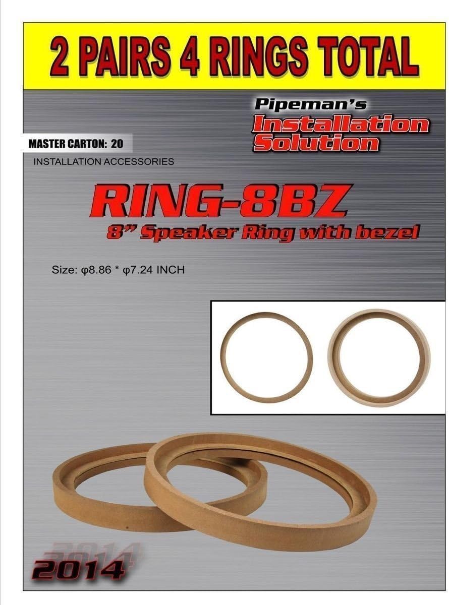 Audiopipe 8" MDF Wood Speaker Ring Recess with Bezel Fiber Glass Molds 2 Pairs