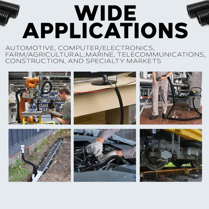 Best Connections 100 Feet 1 to 1.5 Inch Black Split Loom Wire Flexible Tubing Wire Cover