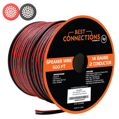 BEST CONNECTIONS Speaker Zip Wire Primary Bonded Red & Black Speaker Cable Stranded Speaker Wire Car Audio Automotive Home Theatre