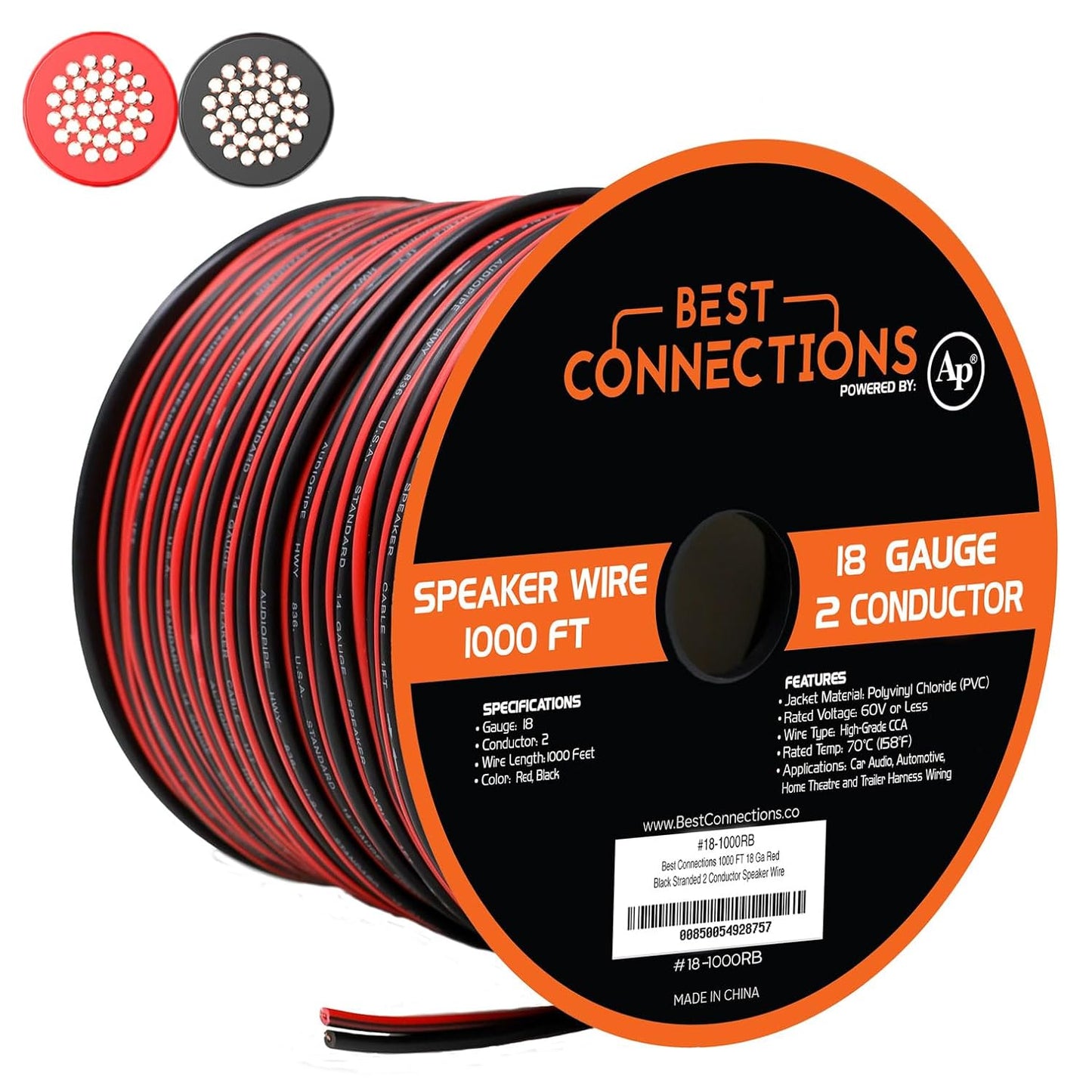 BEST CONNECTIONS Speaker Zip Wire Primary Bonded Red & Black Speaker Cable Stranded Speaker Wire Car Audio Automotive Home Theatre
