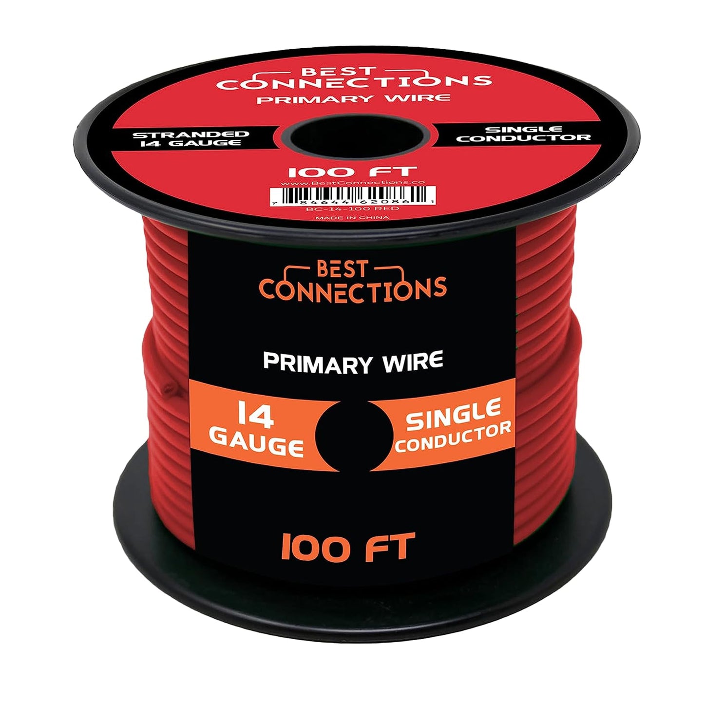 BEST CONNECTIONS 14 Guage Automotive Primary Wire - 100ft | Ideal for Trailer, Speaker, and Lighting Circuits | Durable Primary/Remote, Power/Ground Electrical Wiring