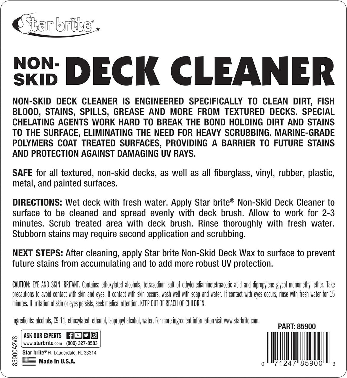 StarBrite Non-Skid Deck Cleaner & Protectant -Ultimate Boat Deck Wash - Protects Against Future Stains & UV - Ideal for Fiberglass, Vinyl, Plastic, Painted & Metal Surfaces - 128 OZ - 1 Gallon