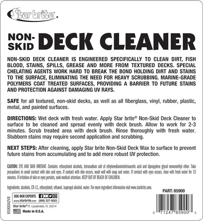 StarBrite Non-Skid Deck Cleaner & Protectant -Ultimate Boat Deck Wash - Protects Against Future Stains & UV - Ideal for Fiberglass, Vinyl, Plastic, Painted & Metal Surfaces - 128 OZ - 1 Gallon