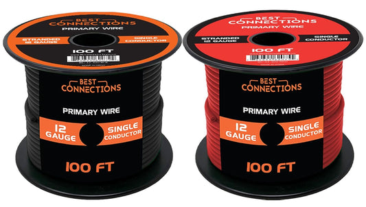 BEST CONNECTIONS 14 Gauge Automotive Primary Wire - 100ft | Ideal for Trailer, Speaker, and Lighting Circuits | Durable Primary/Remote, Power/Ground Electrical Wiring (Copy)