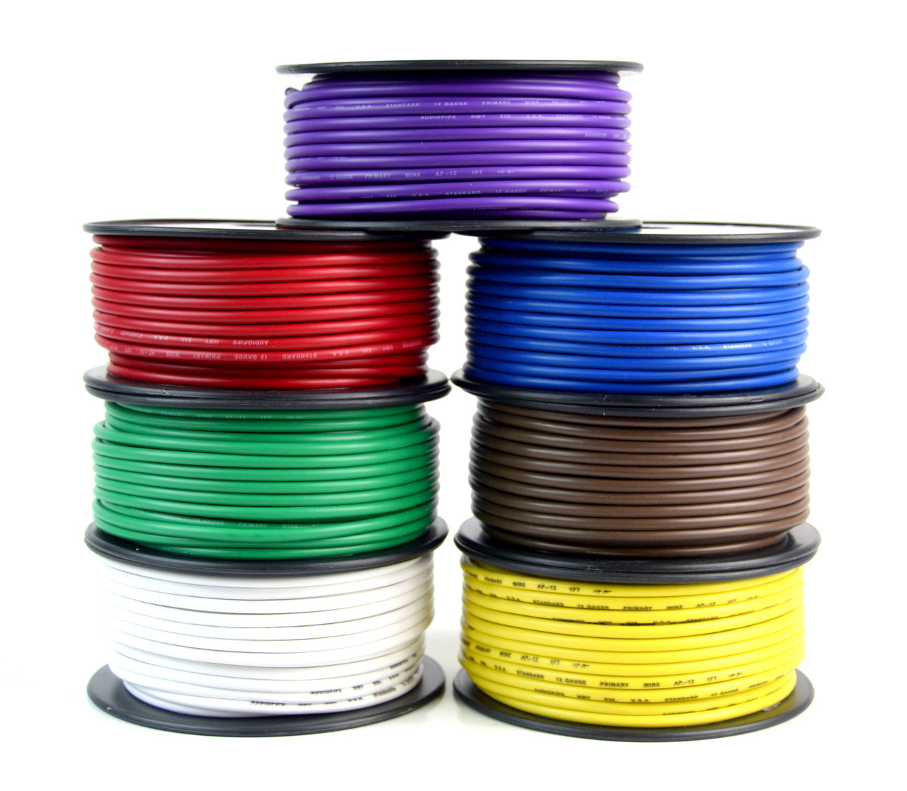 3 Spools 12 Gauge 100' Feet Audiopipe Primary Remote Wire Auto Power Cable LED