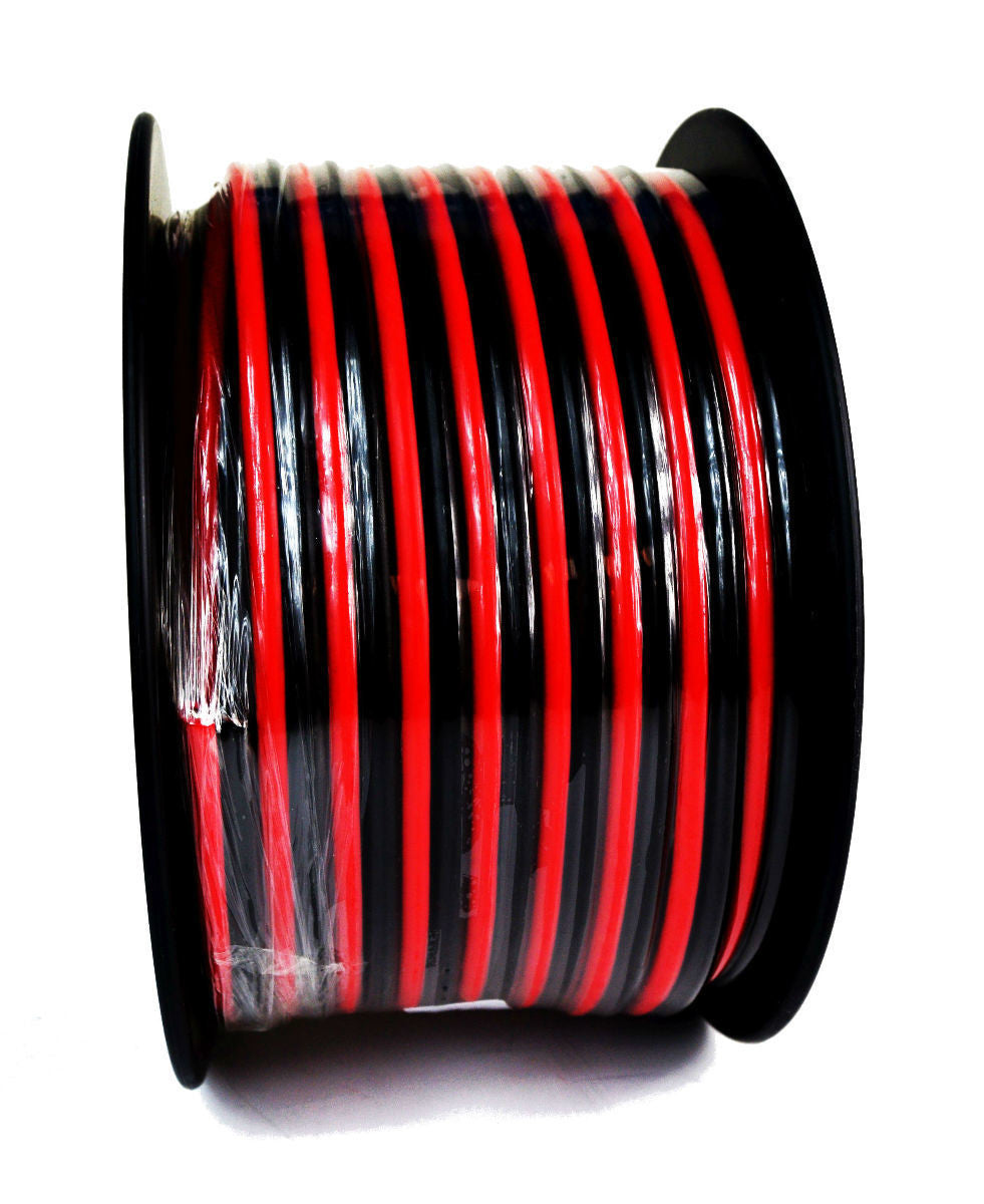 8 Gauge 100 Feet Red Black Speaker Wire Zip Cable Car Stereo Home Audio