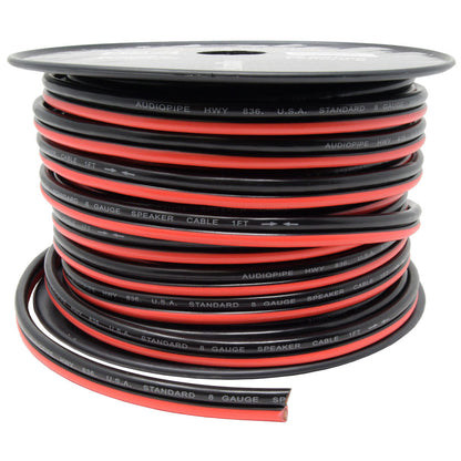 8 Gauge 100 Feet Red Black Speaker Wire Zip Cable Car Stereo Home Audio