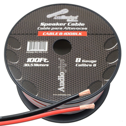 8 Gauge Speaker Wire 100' ft Red/Black Car Audio Home Subwoofer Amplifier Cable