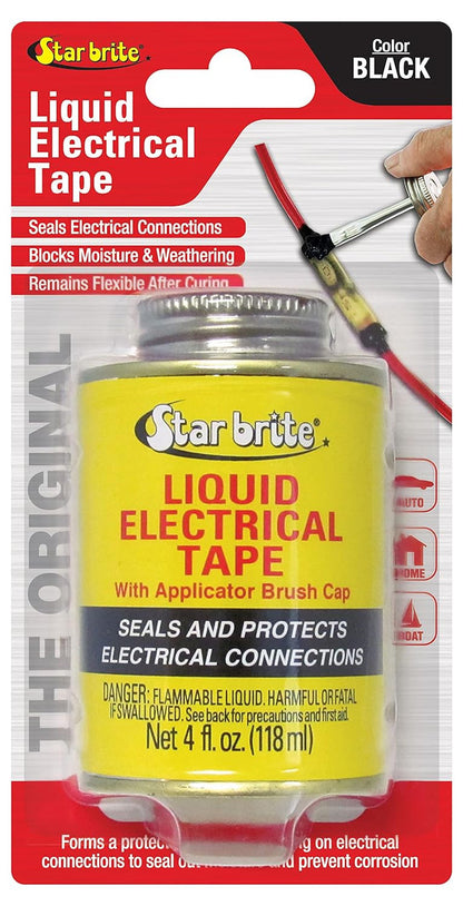 Liquid Electrical Tape Black 4oz w/ Applicator Brush Cap StarBrite 84104