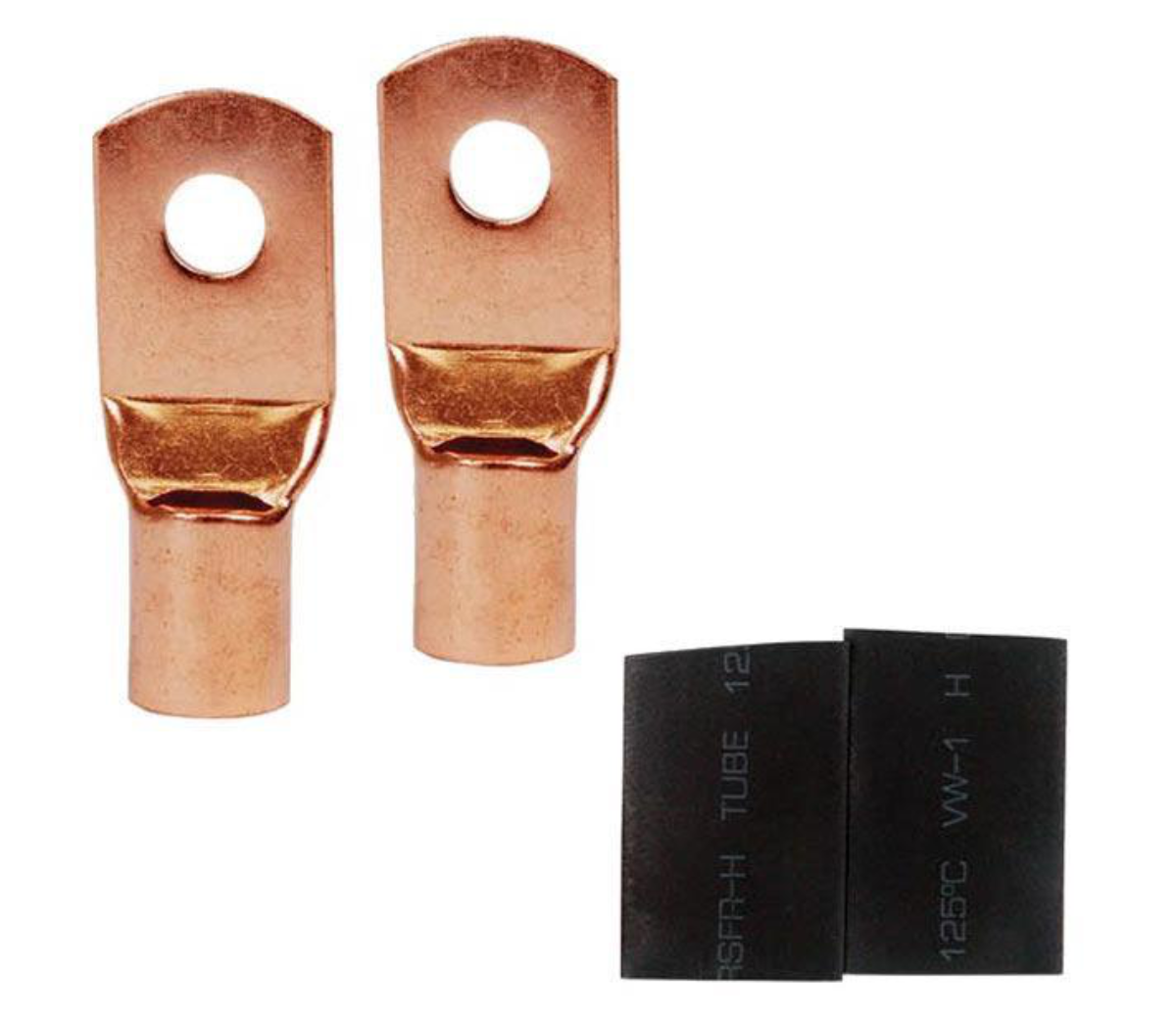 4 Pack Pipemen's Installation Solution 0 Gauge Copper Ring Tongue Terminal 1/4" IS-PTRC-0-8