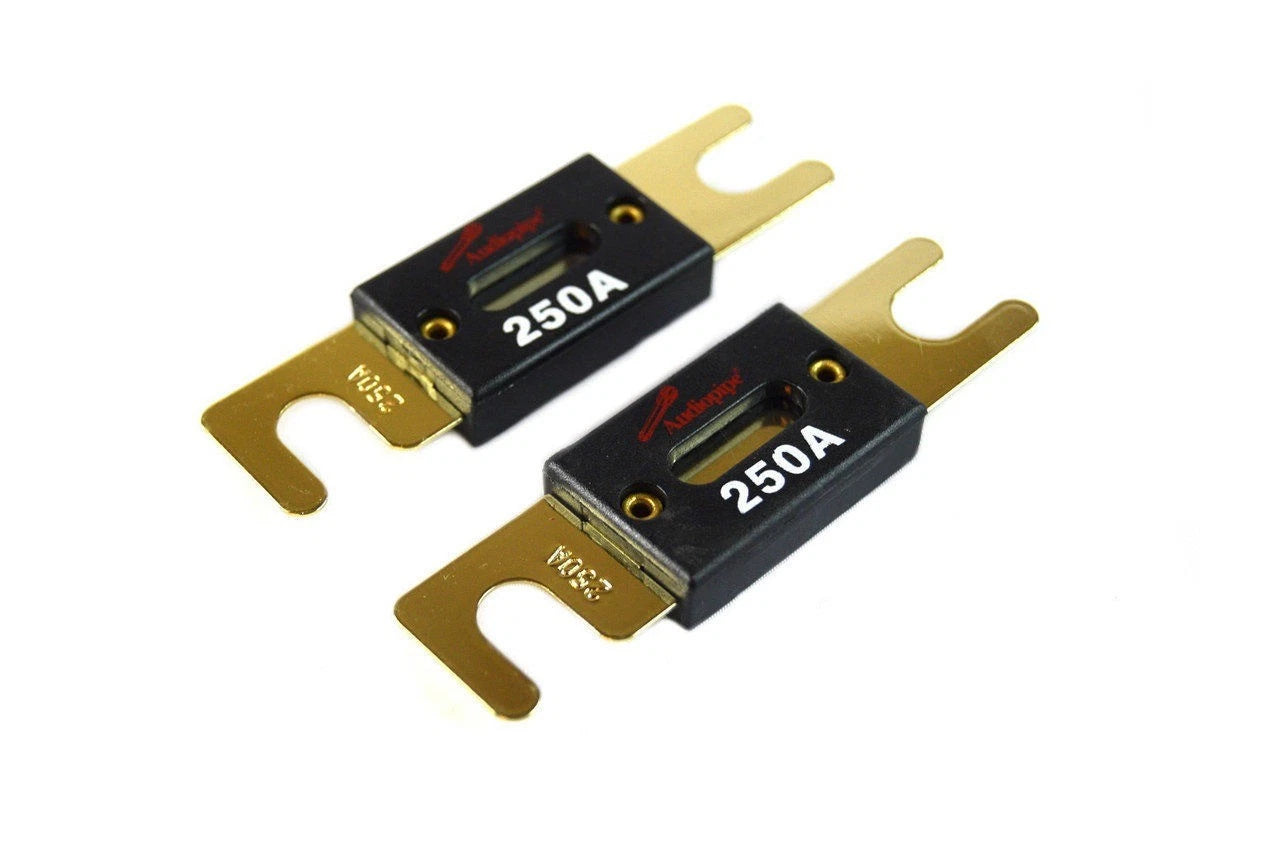 Audiopipe Heavy Duty ANL Fuse Holder Block CQ-1100 and 2 ANL 250 Amp Blade Fuses