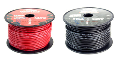 10 Gauge Wire Red & Black Power Ground 100 FT Each Primary Stranded Copper Clad