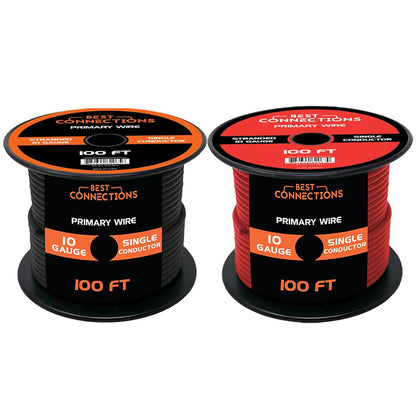 Best Connections 10 Ga Primary Remote Wire 2 Rolls Electrical 200ft. Total