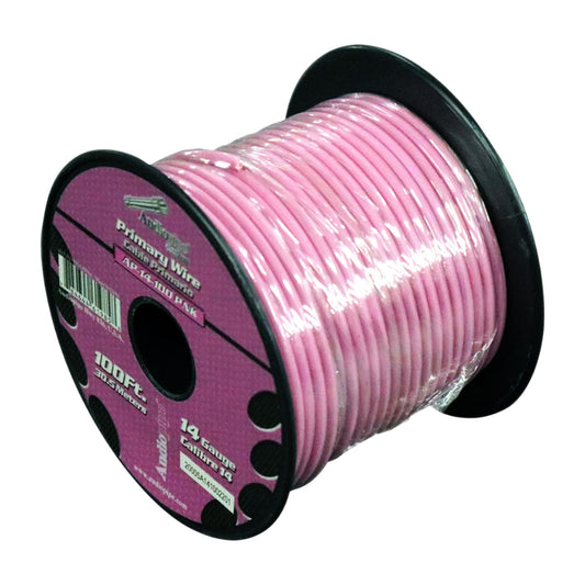 Audiopipe AP14100PK 14 Gauge 100Ft Primary Wire pink Remote, Power/Ground Automotive