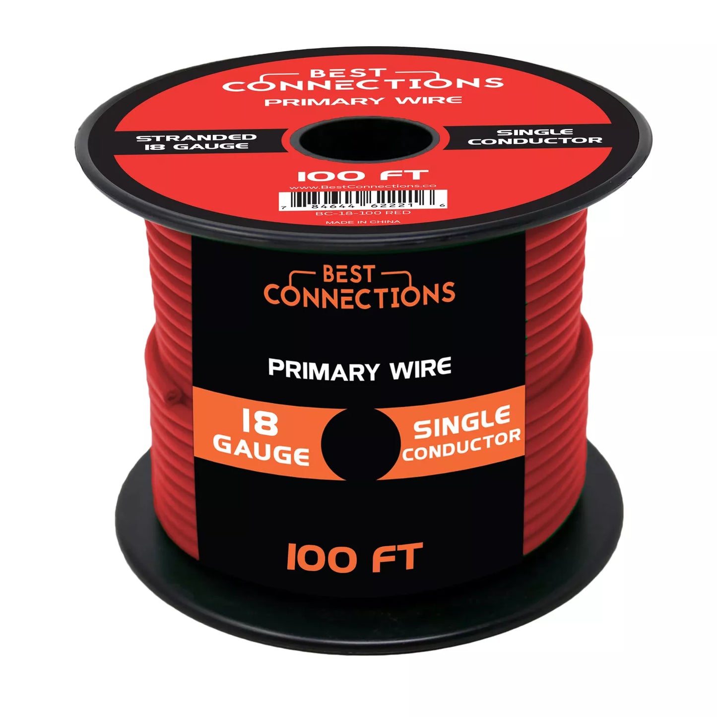 Audiopipe 18 Gauge Car Audio Primary Wire (100ft–Red)– Remote, Power/Ground Electrical