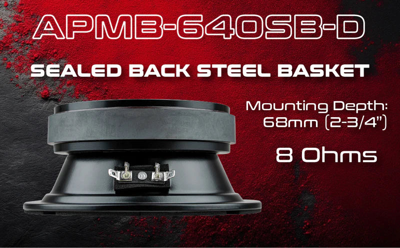 Audiopipe Low Mid Frequency Loudspeaker 6" 350W Max Power Wave Design (APMB-640SB-D)