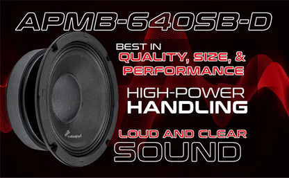 Audiopipe Low Mid Frequency Loudspeaker 6" 350W Max Power Wave Design (APMB-640SB-D)