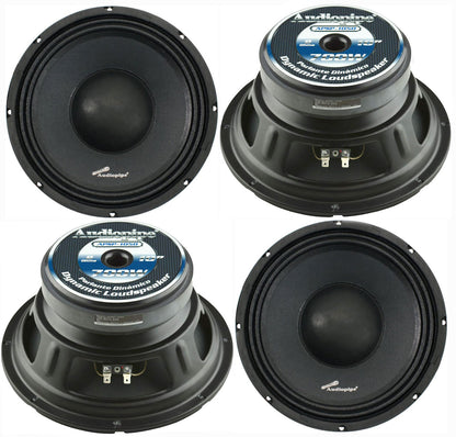 4 Pack Audiopipe Dynamic 10" Midbass Speakers APSL Series 700W 8-ohm Loudspeakers APSP-1050