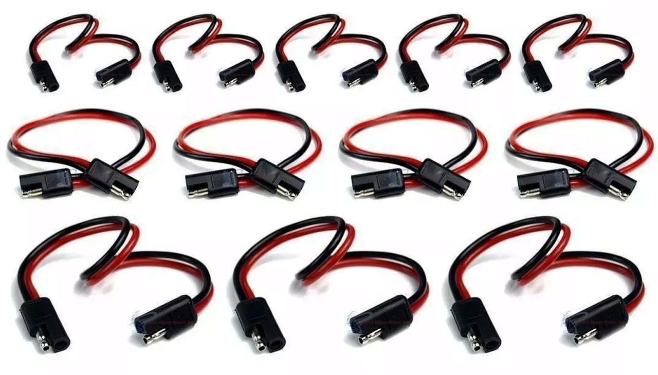 20 Pieces 12 Gauge 12" Quick Disconnect Power Cable Wire Harness