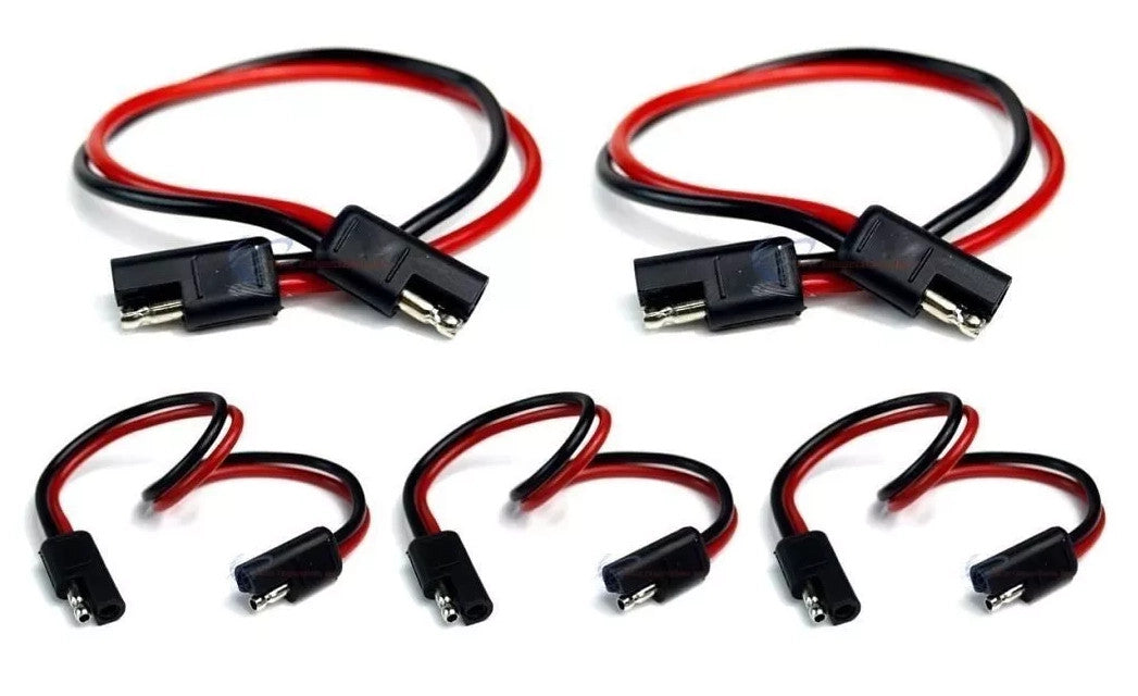 10 Pack 12 Gauge 12" Quick Disconnect Polarized Inline Power Cable Wire Harness