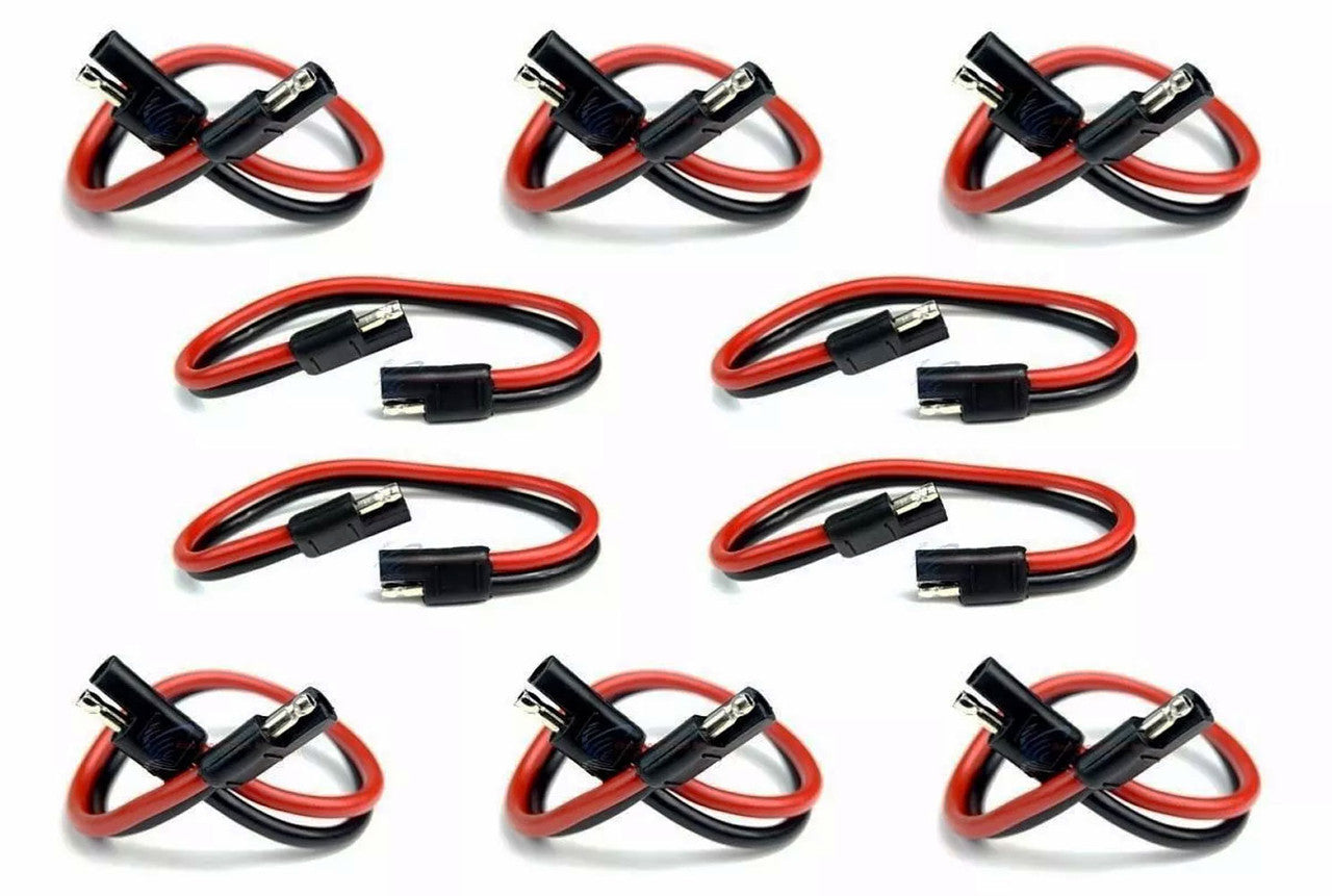 10 Pieces 8 Gauge 12" Quick Disconnect Polarized Inline Power Cable Wire Harness