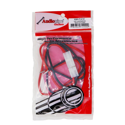 2 Pack Audiopipe 14 GA Gauge 2 Pin Male/Female Terminals Quick Disconnect Harness Polarized Wire Auto Solar